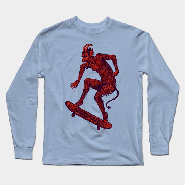 SATAN RIDES WITH US by Lobo Tomy skateboards Long Sleeve T-Shirt by boozecruisecrew